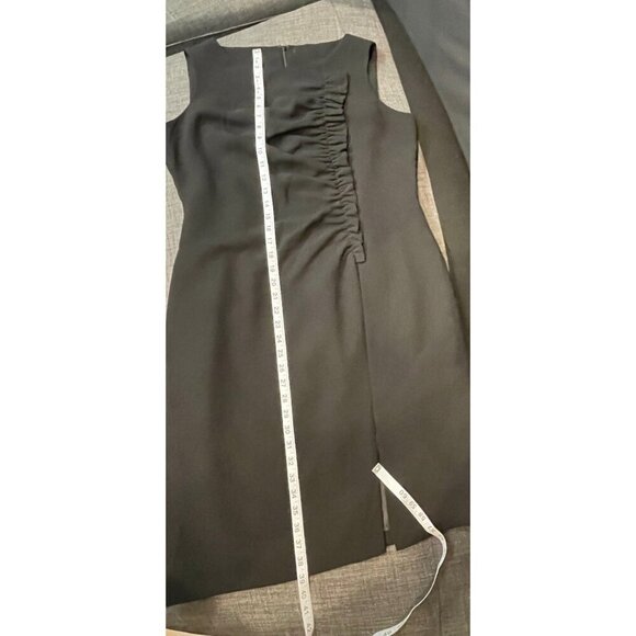 Calvin Klein NWT Black Sleeveless Knee Length Sheath Dress Ruffle Accent Sz 14 - Picture 5 of 7